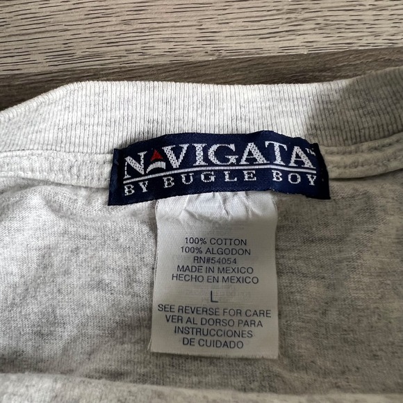 VTG Bugle Boy T Shirt Mens Large Wilderness Explorer‎ Canoe Lake Fishing 1990s - Picture 6 of 10